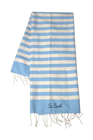 Telo mare in cotone blu e beige SAINT BARTH KIDS | FOUT01200657L